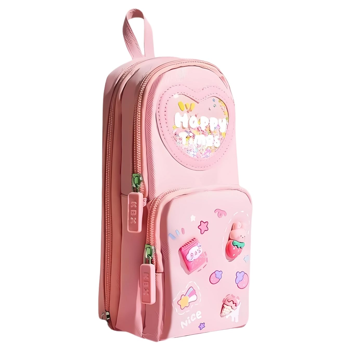 TYPIFY Cute Triple Layer Pencil Pouch for Girls | Large Capacity Unicorn Style Stationery Case | Zipper School Pouch for Kids & Teens | Multi-Compartment Organizer | Gift for Kids (Pink)