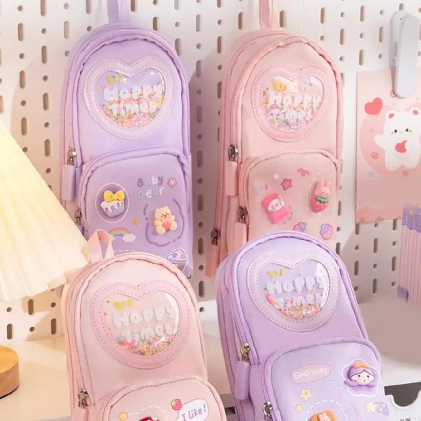 TYPIFY Cute Triple Layer Pencil Pouch for Girls | Large Capacity Unicorn Style Stationery Case | Zipper School Pouch for Kids & Teens | Multi-Compartment Organizer | Gift for Kids (Purple)