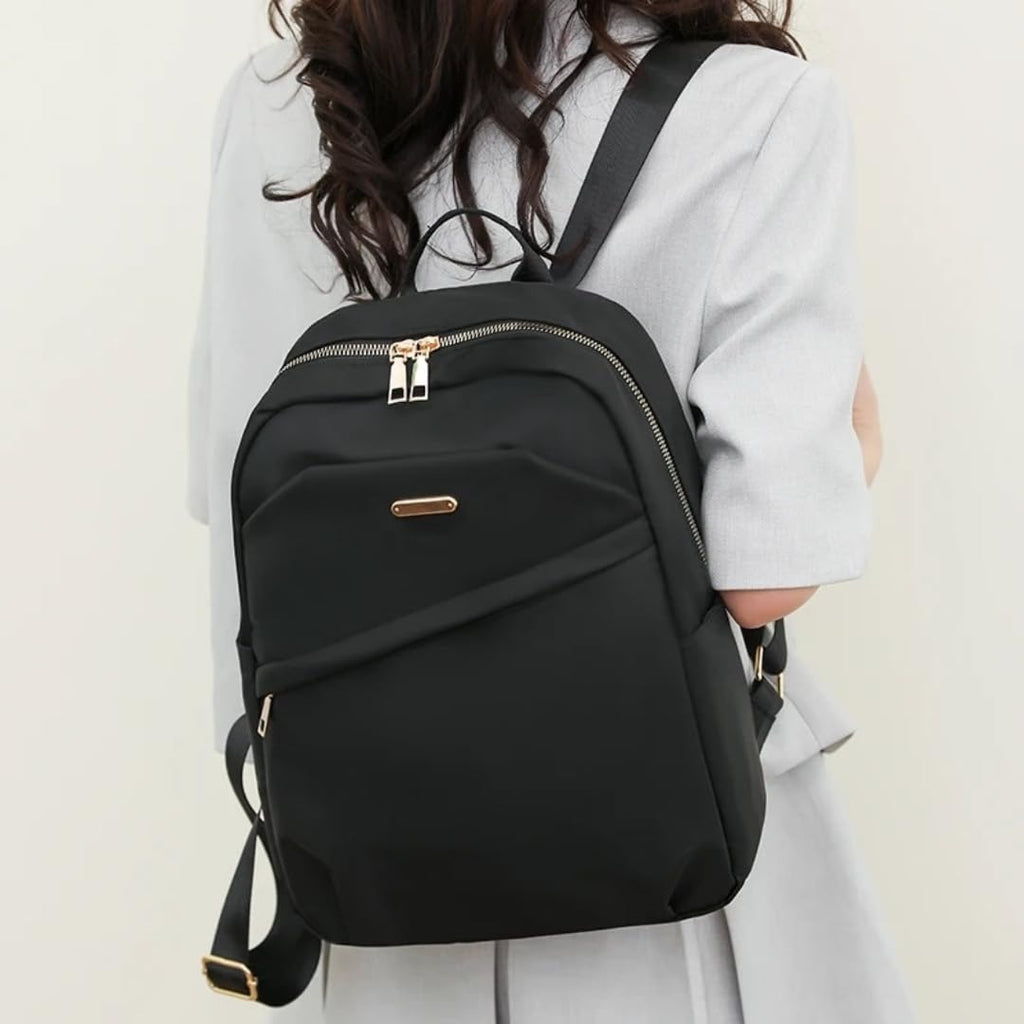 TYPIFY Backpack Bags for Women,School & College Bag, Black Travel Girls Quote Keychain Handbag, Stylish Latest