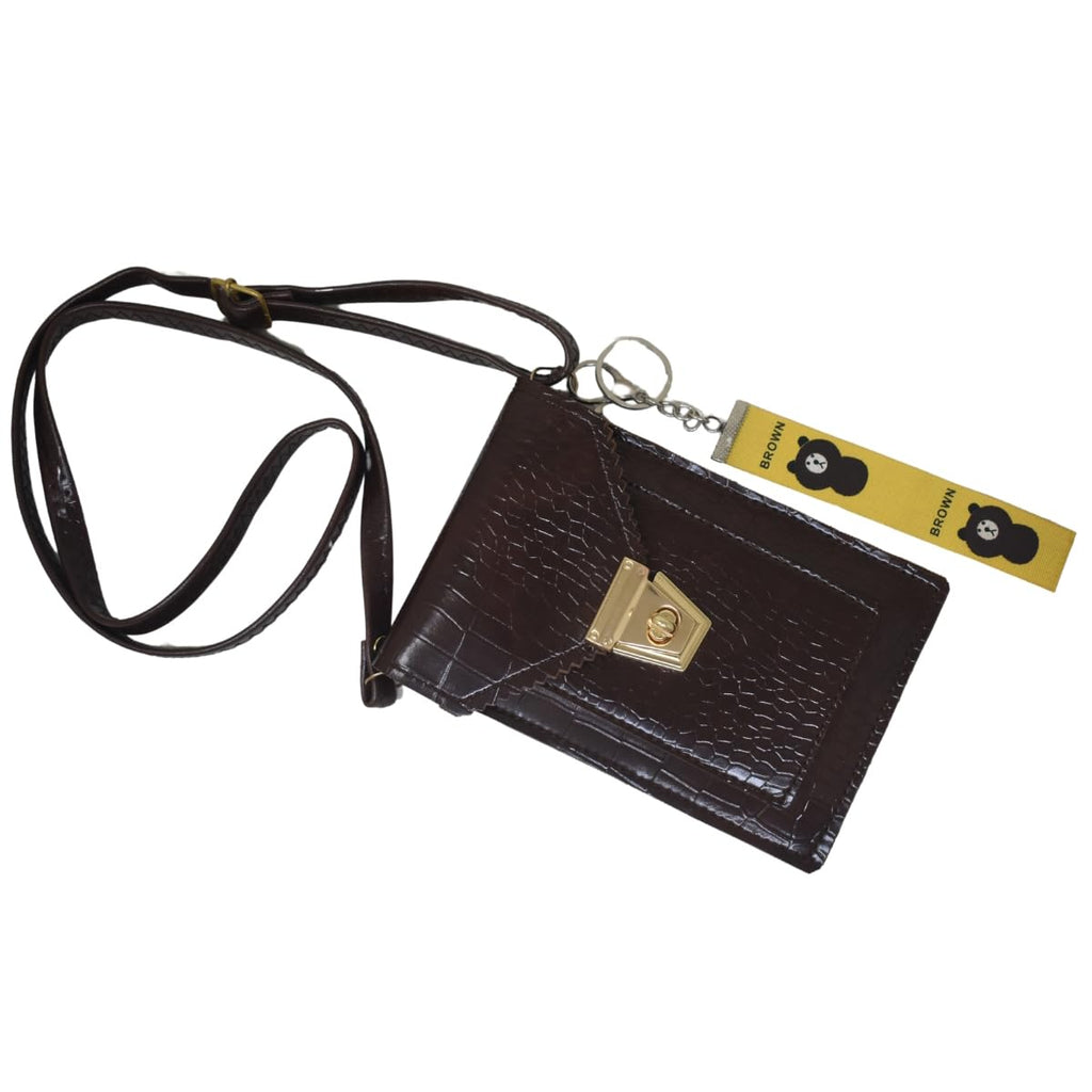 Crocodile Pattern PU Mobile Phone pouch, Cross-body Sling Messenger Bag, Girls Shoulder Travel Shopping Bags, with Bear Charm Keychain, Gift for Her
