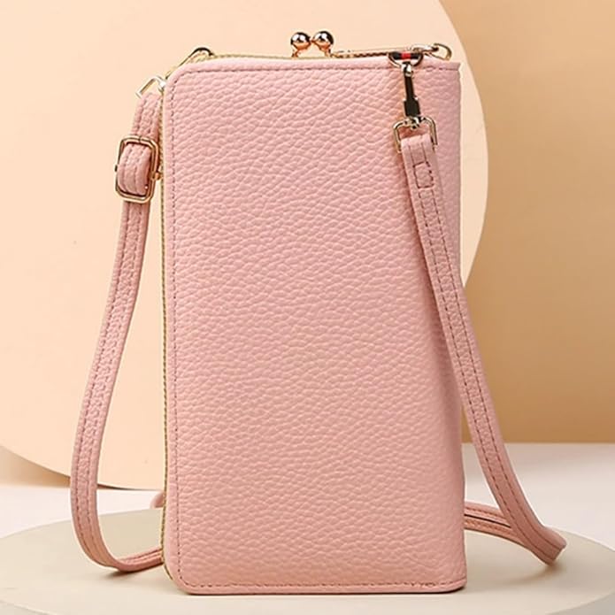 TYPIFY Women’s Sling Bag – Stylish PU Leather Crossbody Bag with Floral Embroidery | Adjustable Strap | Mobile Pouch for Casual, Travel, Shopping & Party Use | Gift for Her (Pink)
