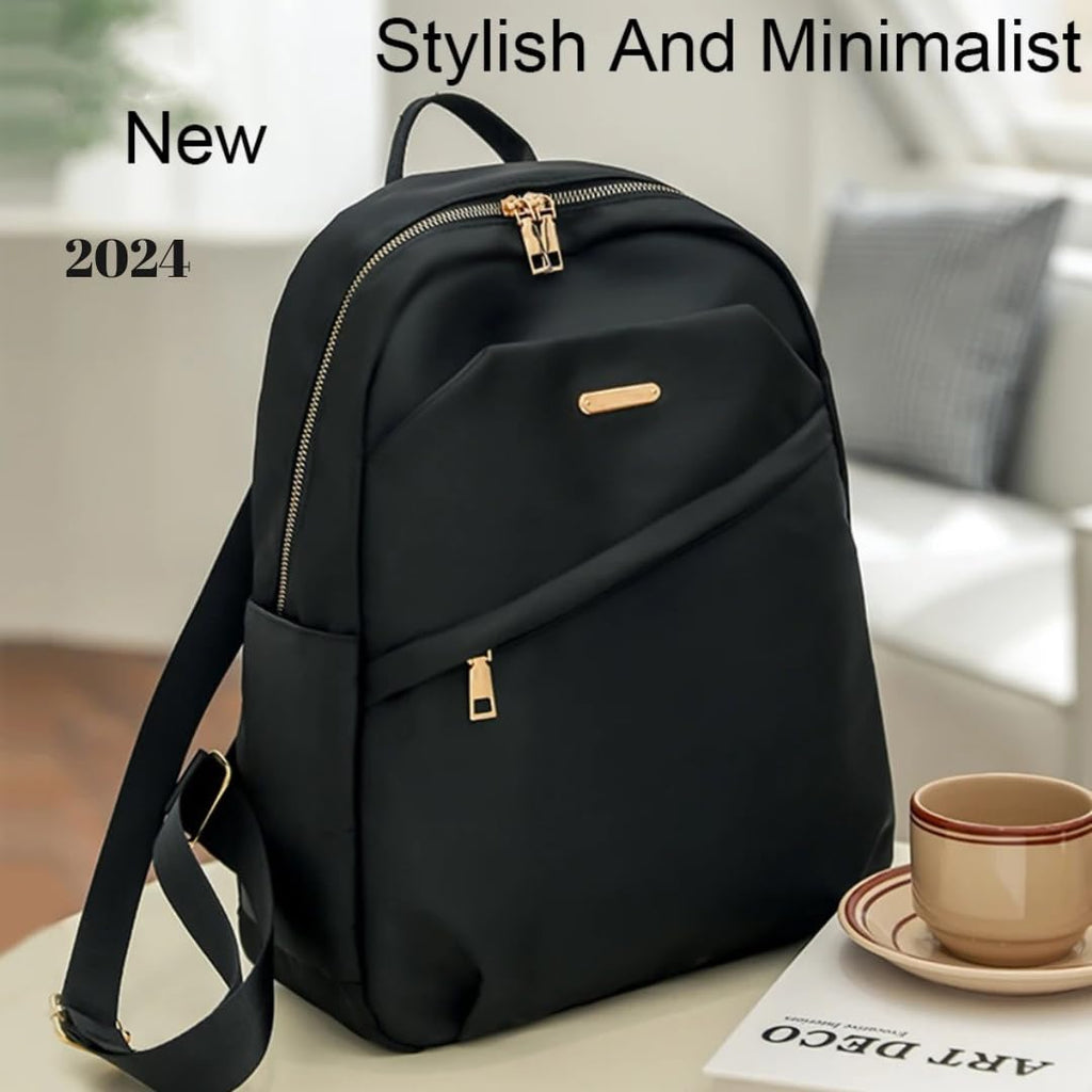 TYPIFY Backpack Bags for Women,School & College Bag, Black Travel Girls Quote Keychain Handbag, Stylish Latest