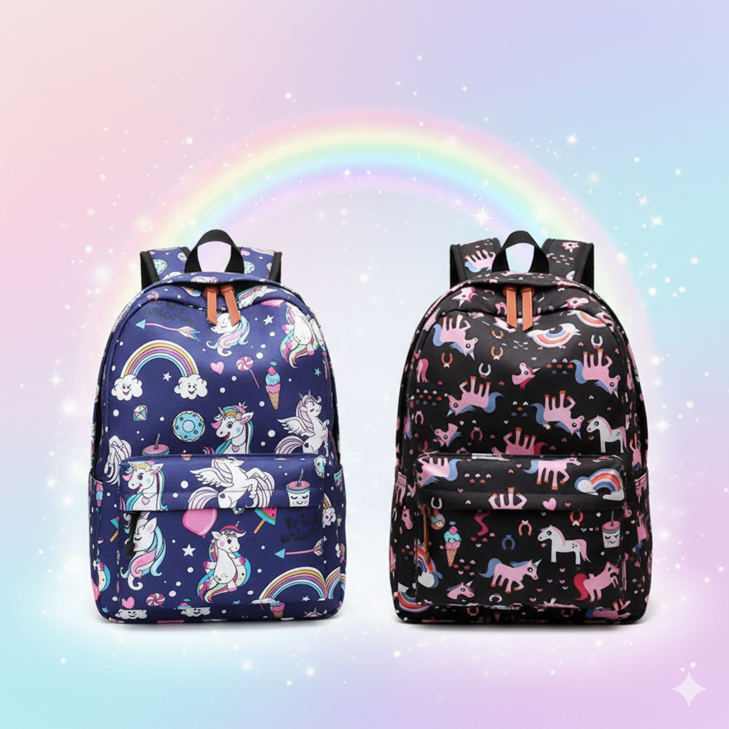 Stylish Unisex Backpack with Laptop Compartment – Blue Unicorn Design | Spacious School, Travel, College & Office Bag for Students, Teens and Adults (Copy)
