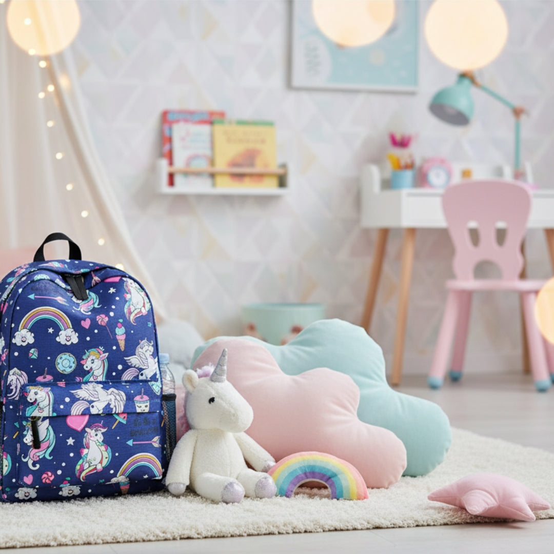 Stylish Unisex Backpack with Laptop Compartment – Blue Unicorn Design | Spacious School, Travel, College & Office Bag for Students, Teens and Adults (Copy)