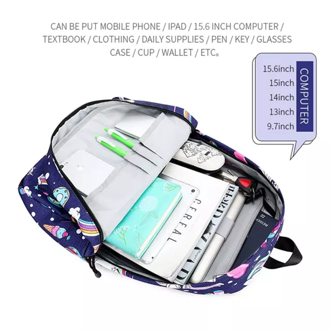 Stylish Unisex Backpack with Laptop Compartment – Black Unicorn | Spacious School, Travel, College & Office Bag for Students, Teens and Adults (Copy) (Copy)